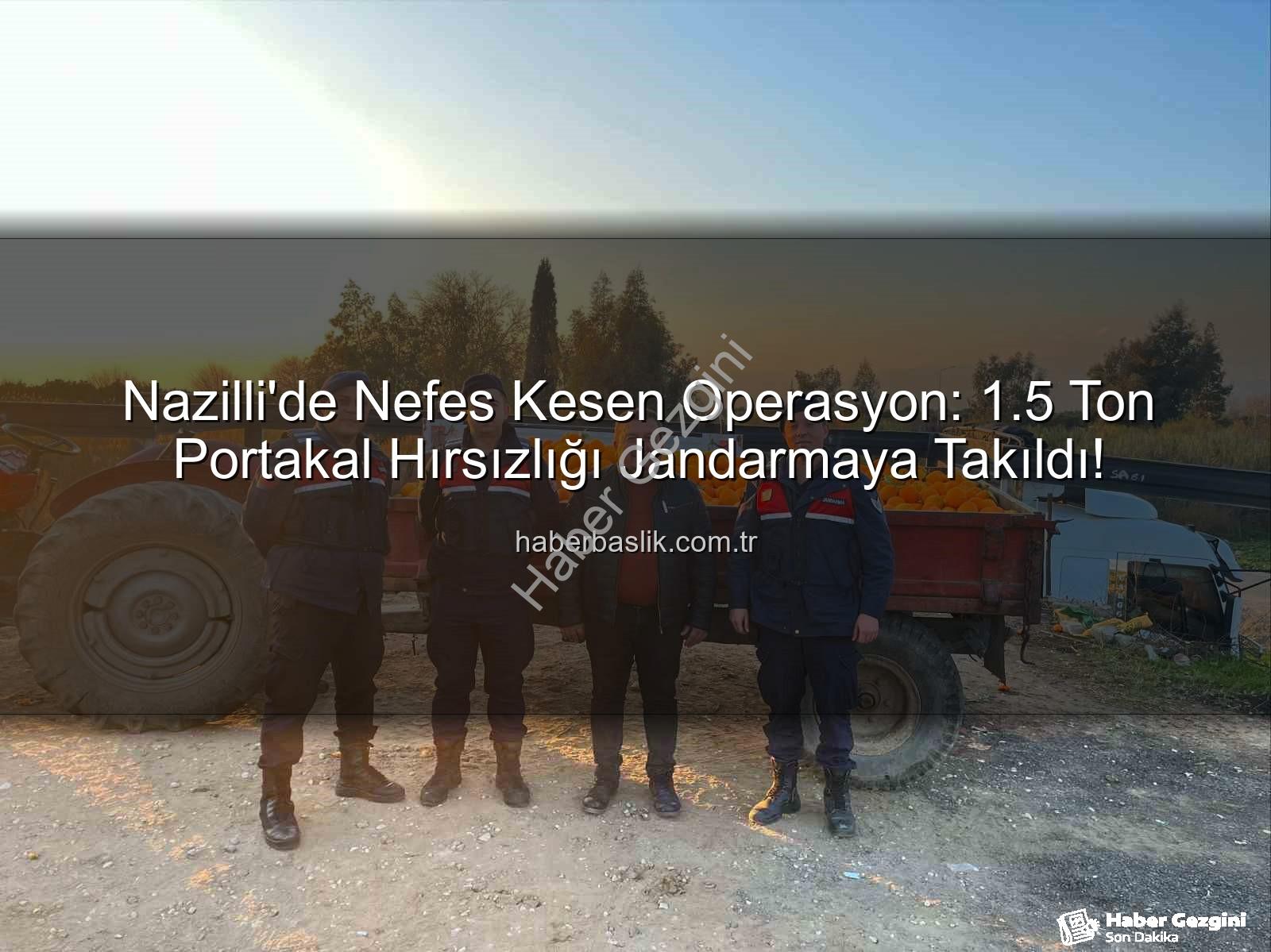 portakal hırsızlığı - Nazilli'de Nefes Kesen Operasyon: 1.5 Ton Portakal Hırsızlığı Jandarmaya Takıldı, Şüpheliler Yakalandı!